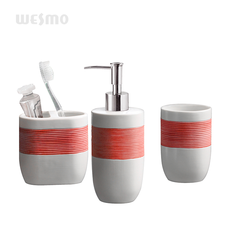 Wholesale household unique classical multi color ceramic bathroom accessories set